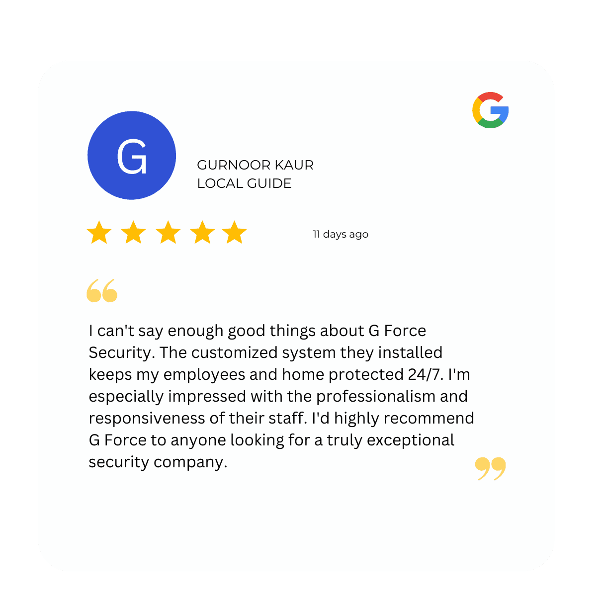 G-force-Security-customer-review-alarm-installation