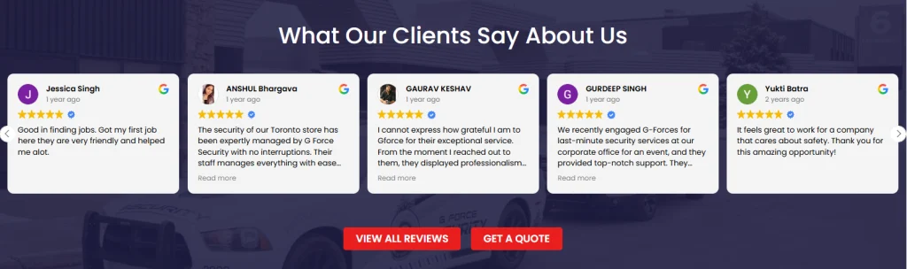 G Force Security reviews and ratings in Vancouver.
