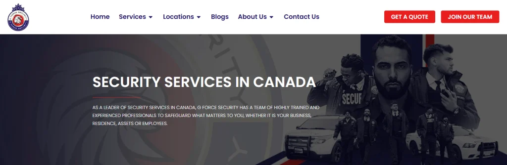 G Force Security services in Vancouver.