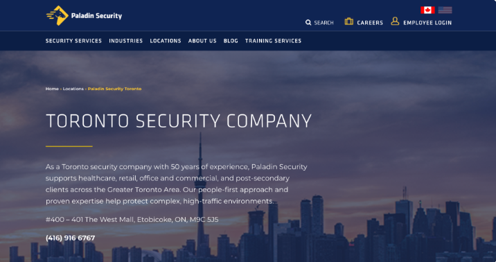 Paladin Security providing access control, patrols, and incident response.
